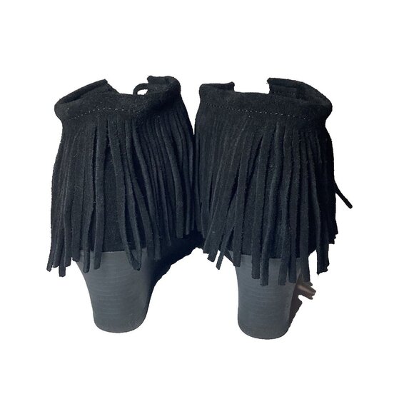 Minnie Tonka Black Suede Leather Lace Up Heels Size 8 Model #84020 Pre-Owned - Picture 4 of 12